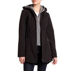 French Connection Knit Hooded Soft Shell Jacket